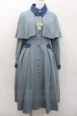 画像: Forest Wardrobe 森林衣樹 / ケープデザインワンピース M 青 I-26-01-13-075-0-OP-SA-ZI