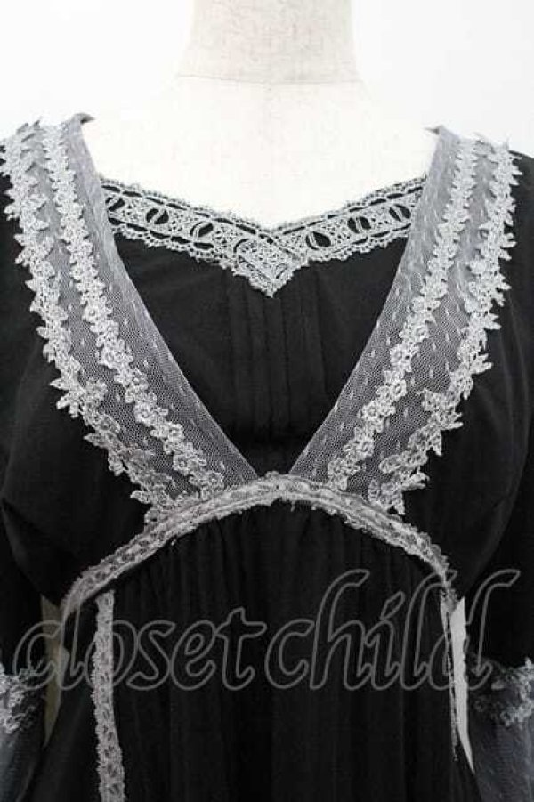 画像3: Rozen Kavalier / Vネックレースデザインチュニックワンピース  黒 I-26-01-13-079-OO-OP-SA-ZI (3)