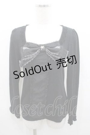 画像: axes femme / BIGリボンニットトップス Ｍ 黒 I-26-01-13-012-AX-TO-TE-ZI