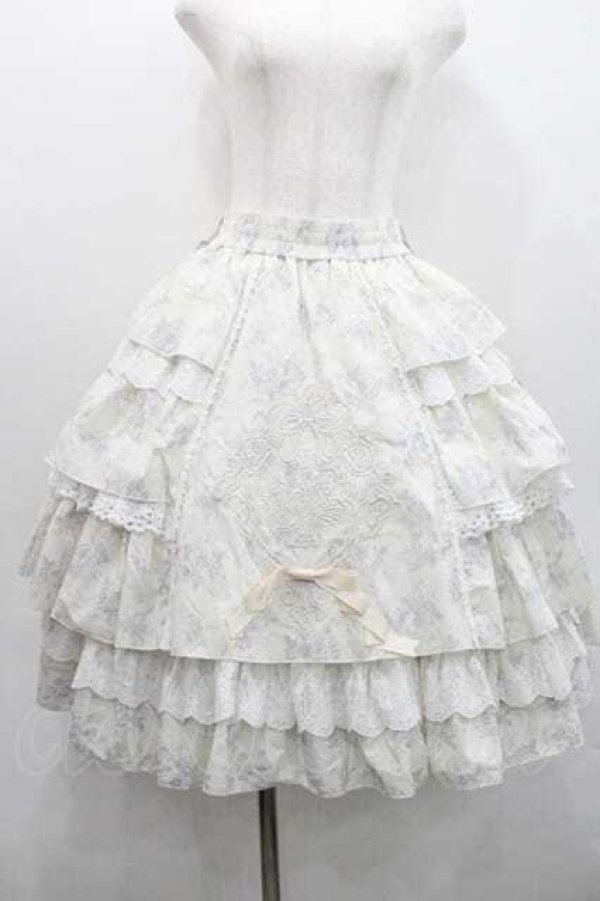 画像1: Hoshibako Works / エグランティーヌ シャーリングティアードスカート  ブルー I-26-01-13-084-LO-SK-SA-ZI (1)