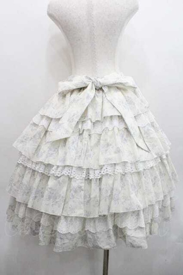 画像2: Hoshibako Works / エグランティーヌ シャーリングティアードスカート  ブルー I-26-01-13-084-LO-SK-SA-ZI (2)