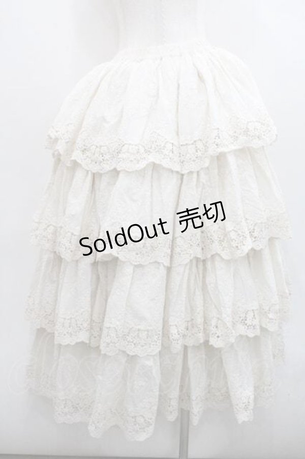 画像2: Miss Point / レース段々スカート M 生成り I-26-01-13-085-0-OP-SA-ZI (2)