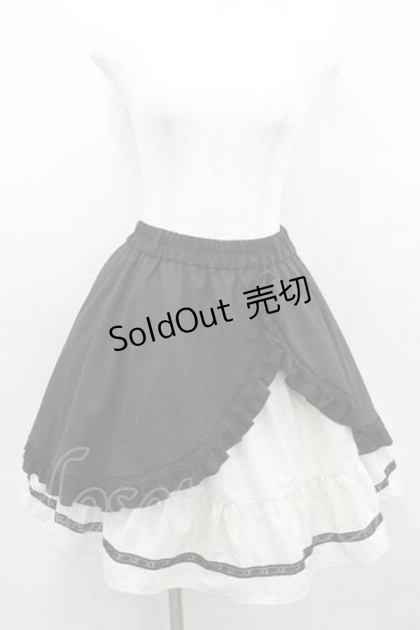 画像1: axes femme / フリルフレアスカート Ｍ 黒 I-26-01-13-089-AX-SK-TE-ZI (1)