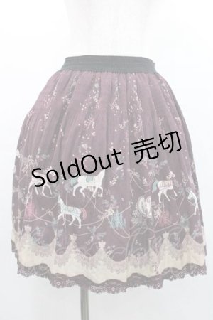 画像: axes femme / メリーゴーランド柄スカート Ｍ ワイン I-26-01-13-091-AX-SK-TE-ZI
