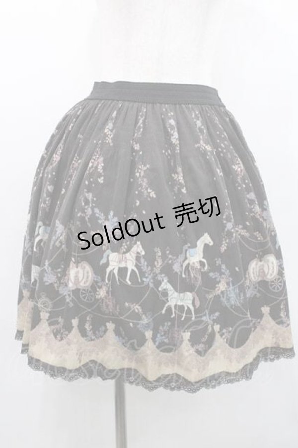 画像1: axes femme / メリーゴーランド柄スカート Ｍ 黒 I-26-01-13-092-AX-SK-TE-ZI (1)