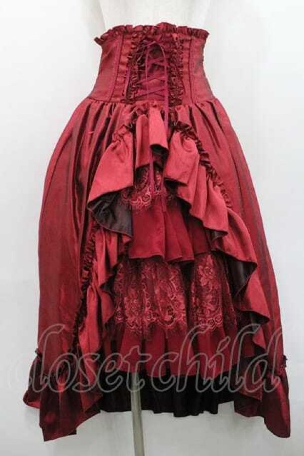 画像1: ATELIER PIERROT / Fairy Lace Corset Skirt  赤 I-26-01-13-093-EL-SK-SA-ZI (1)
