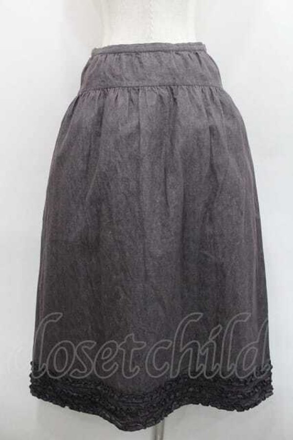 画像2: PINK HOUSE / ダンガリーフリルスカート  チャコール I-26-01-13-094-LO-SK-SA-ZI (2)