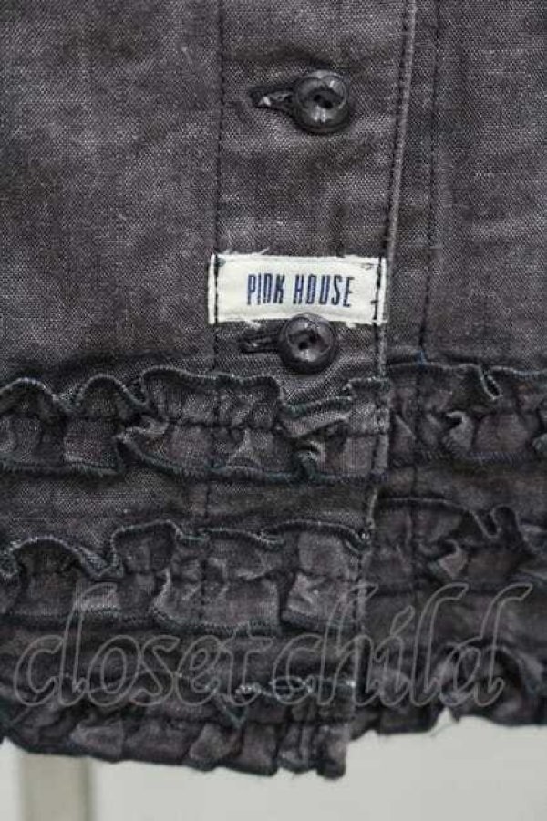 画像4: PINK HOUSE / ダンガリーフリルスカート  チャコール I-26-01-13-094-LO-SK-SA-ZI (4)