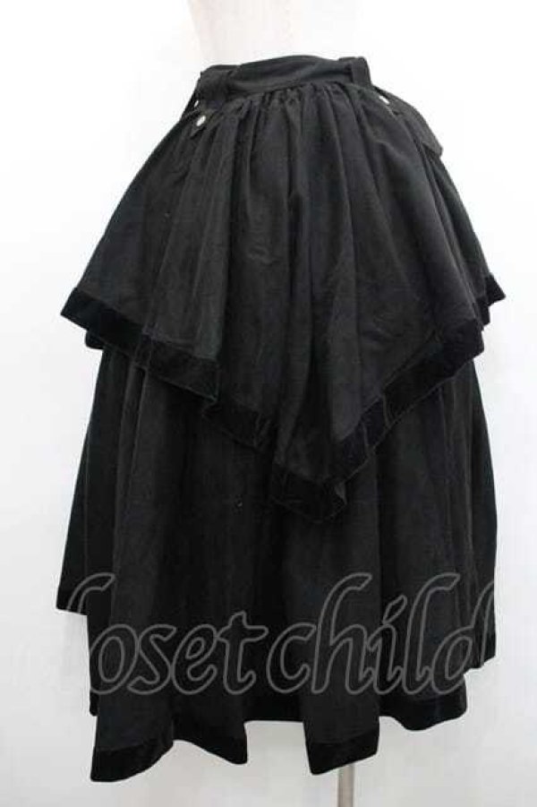 画像2: Vancy / ベルベットライン切替段スカート M 黒 I-26-01-13-097-0-SK-SA-ZI (2)