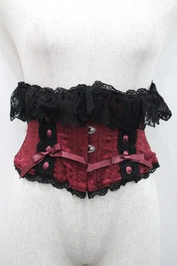 画像1: Vallee lys / Fleur de Brumeコルセット  エンジＸ黒 I-26-01-13-102-GO-TO-SA-ZI (1)