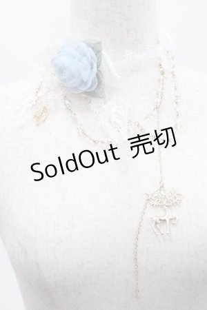 画像: 棘 瑰 / ローズリボンチェーンチョーカー  白ｘ青 I-26-01-13-103-0-AC-SA-ZI