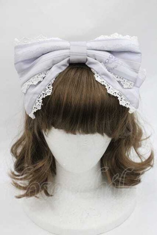 画像2: LOLITAその他(お買取対象外) / 総柄リボンカチューシャ  ラベンダー I-26-01-13-104-LO-AC-SA-ZI (2)