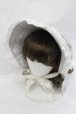 画像1: AURORA BOREALIS / リボンパールレースボンネット  ミントＸ白 I-26-01-13-105-0-AC-SA-ZI (1)