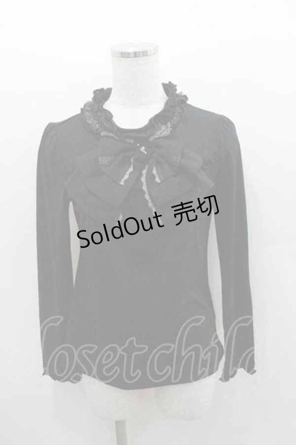 画像1: axes femme / BIGリボンプルオーバー Ｍ 黒 I-26-01-13-016-AX-TO-TE-ZI (1)