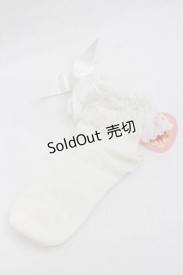 画像1: BABY,THE STARS SHINE BRIGHT / トーションレースクルー丈ソックス  白 I-26-01-13-108-BA-ZA-SA-ZI (1)