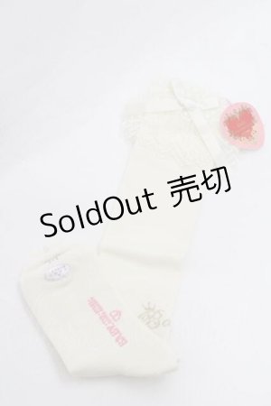 画像: BABY,THE STARS SHINE BRIGHT / BABYロゴ入りチュールレースハイソックス  生成り I-26-01-13-109-BA-ZA-SA-ZI