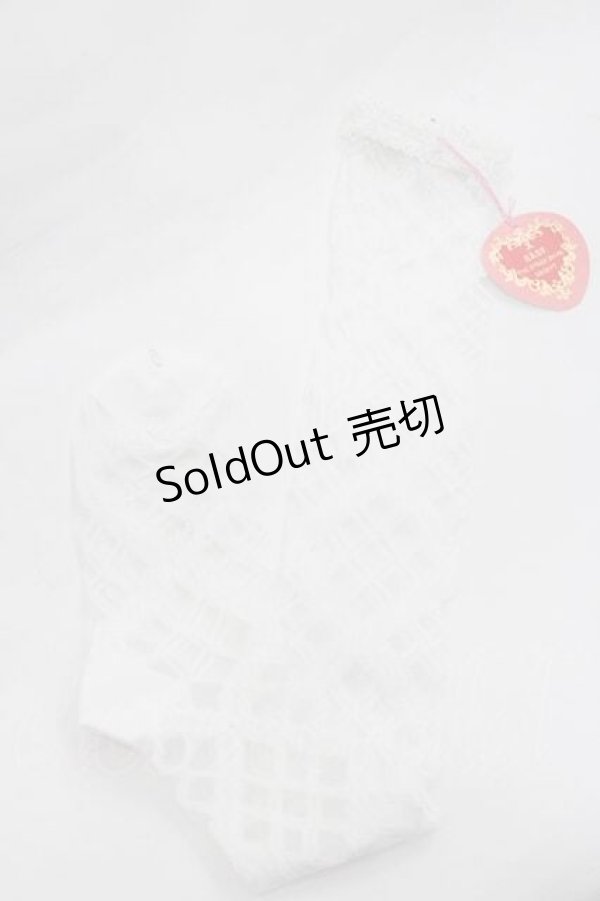 画像1: BABY,THE STARS SHINE BRIGHT / レーシィレースアップソックス  白 I-26-01-13-112-BA-ZA-SA-ZI (1)