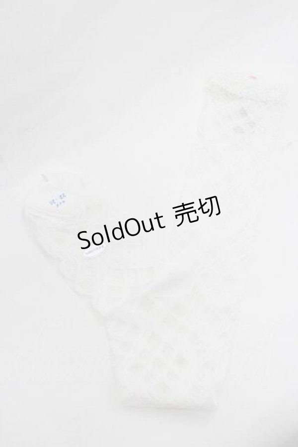 画像2: BABY,THE STARS SHINE BRIGHT / レーシィレースアップソックス  白 I-26-01-13-112-BA-ZA-SA-ZI (2)