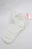 画像1: BABY,THE STARS SHINE BRIGHT / Roseリボンのクルー丈ソックス  白 I-26-01-13-114-BA-ZA-SA-ZI (1)