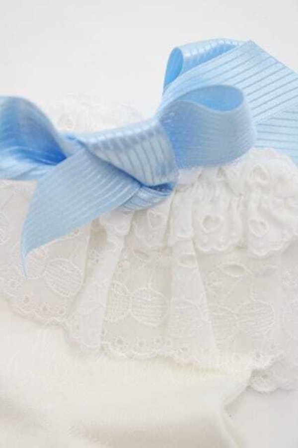 画像3: BABY,THE STARS SHINE BRIGHT / Sweet Cherriesクルーソックス  白Ｘサックス I-26-01-13-115-BA-ZA-SA-ZI (3)