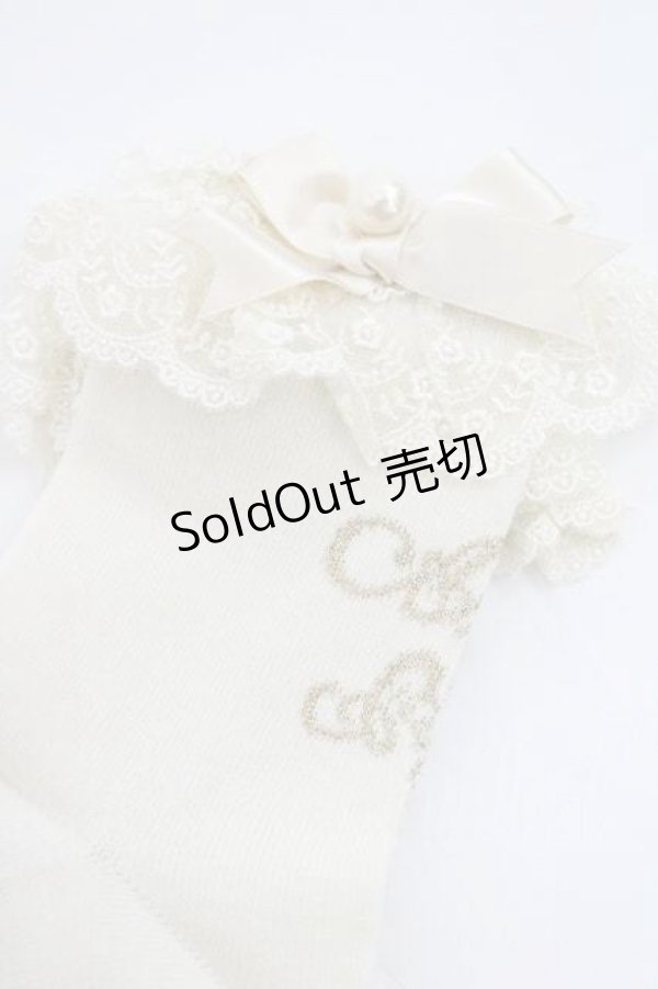 画像3: Angelic Pretty / プリンセスロゴクルー丈ソックス  生成り I-26-01-13-116-AP-ZA-SA-ZI (3)