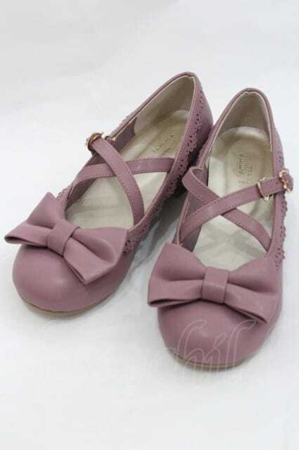 画像1: axes femme Kawaii / クロスベルトリボンパンプス S ピンク I-26-01-13-118-AX-SH-SA-ZI (1)