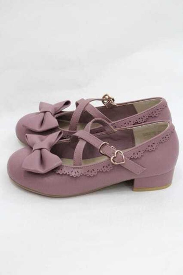 画像2: axes femme Kawaii / クロスベルトリボンパンプス S ピンク I-26-01-13-118-AX-SH-SA-ZI (2)