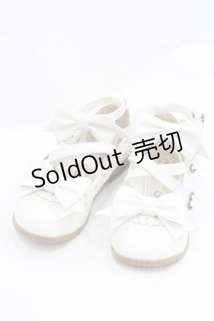 画像: metamorphose / トリプルリボンクロスストラップシューズ S オフシロ I-26-01-13-122-ME-SH-SA-ZT0304X