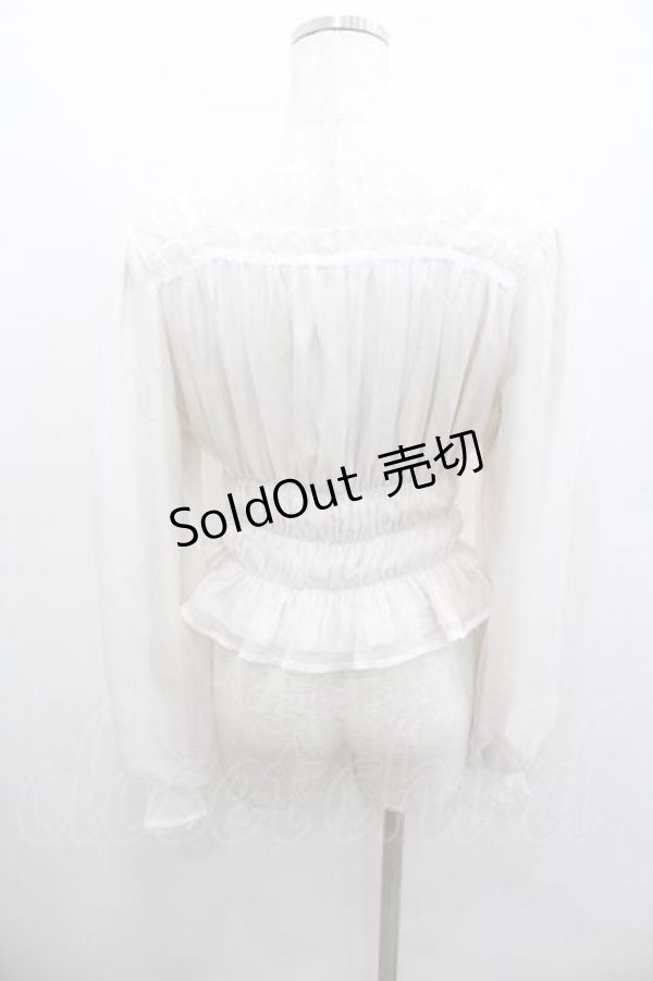 画像2: axes femme POETIQUE / シアーギャザーブラウス M キナリ I-26-01-13-002-AX-BL-SA-ZI (2)