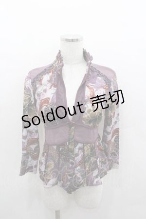 画像: Ozz oneste / 和花総柄スナップボタンシャツ  パープル I-26-01-13-019-OO-BL-SA-ZI