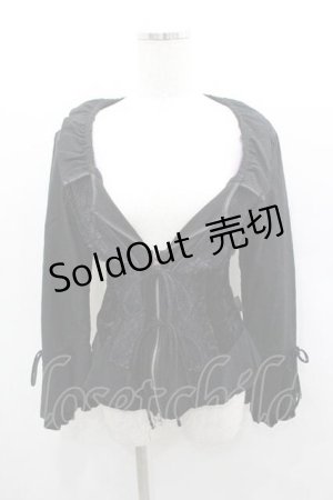 画像: Ozz On / レース切り替えダブルZIPカーディガン  黒Ｘ紫 I-26-01-13-023-OO-TO-SA-ZI