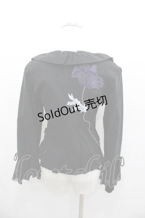 画像2: Ozz On / レース切り替えダブルZIPカーディガン  黒Ｘ紫 I-26-01-13-023-OO-TO-SA-ZI (2)