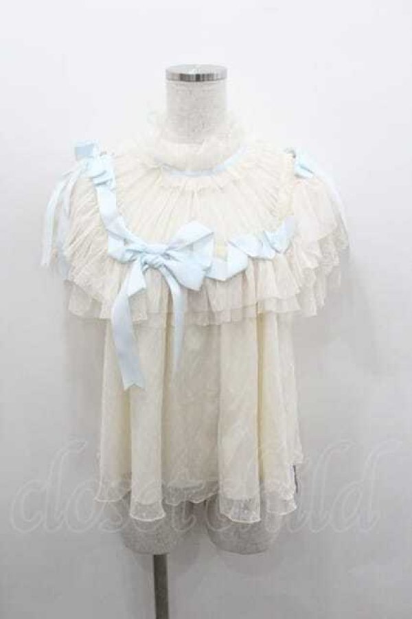 画像1: Hoshibako Works / リボンミルフィーユブラウス  サックス I-26-01-13-003-LO-BL-SA-ZI (1)