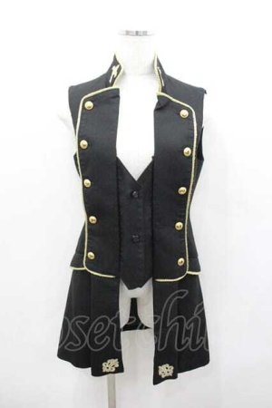 画像: ALICE and the PIRATES / Romeoベスト  黒ｘゴールド I-26-01-13-028-PA-JA-SA-ZI