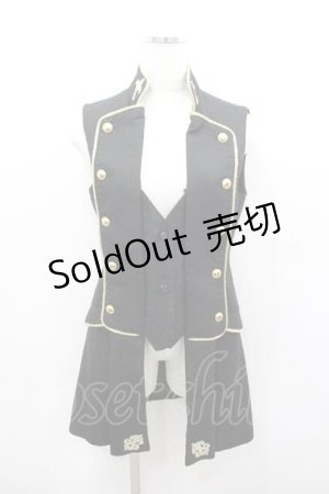 画像: ALICE and the PIRATES / Romeoベスト  黒ｘゴールド I-26-01-13-028-PA-JA-SA-ZI