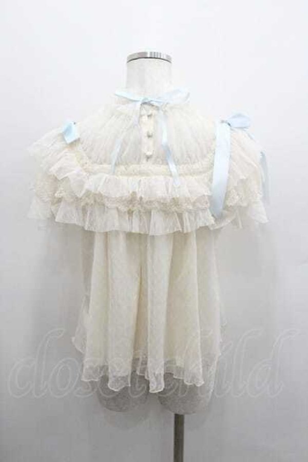 画像2: Hoshibako Works / リボンミルフィーユブラウス  サックス I-26-01-13-003-LO-BL-SA-ZI (2)