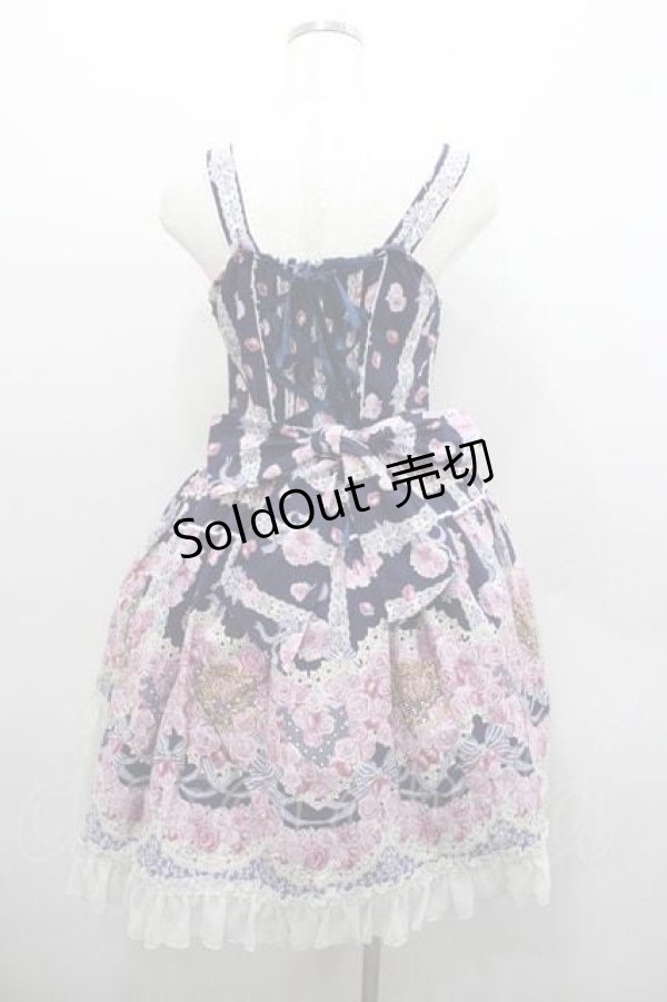 画像2: BABY,THE STARS SHINE BRIGHT / Le Bouquet Eternel柄ジャンパースカートI  ネイビー I-26-01-13-030-BA-OP-SA-ZI (2)