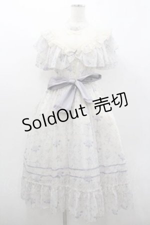 画像: With Puji / フラワープリントシフォンワンピース  アイボリーＸパープル I-26-01-13-036-EL-OP-SA-ZI