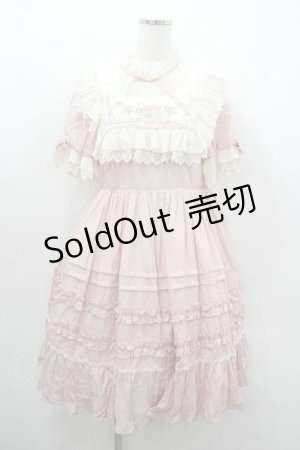 画像: Mie Ye / ローズリボン刺繍半袖ワンピース  ピンク I-26-01-13-037-0-OP-SA-ZI