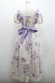 画像2: Forest Wardrobe 森林衣樹 / パンジー総柄半袖ワンピース  アイボリーＸパープル I-26-01-13-043-0-OP-SA-ZI (2)