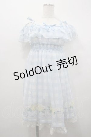 画像: To Alice / レモンギンガムチェックシフォンワンピース  サックス I-26-01-15-033-LO-OP-SA-ZI