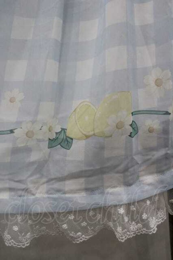 画像3: To Alice / レモンギンガムチェックシフォンワンピース  サックス I-26-01-15-033-LO-OP-SA-ZI (3)