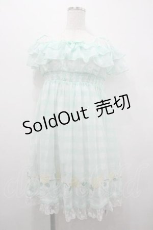 画像: To Alice / レモンギンガムチェックシフォンワンピース  ミント I-26-01-15-035-LO-OP-SA-ZI