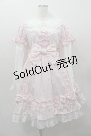 画像: Angelic Pretty / Dolly Girl付け袖ワンピース  ピンクＸ白 I-26-01-15-038-AP-OP-SA-ZI