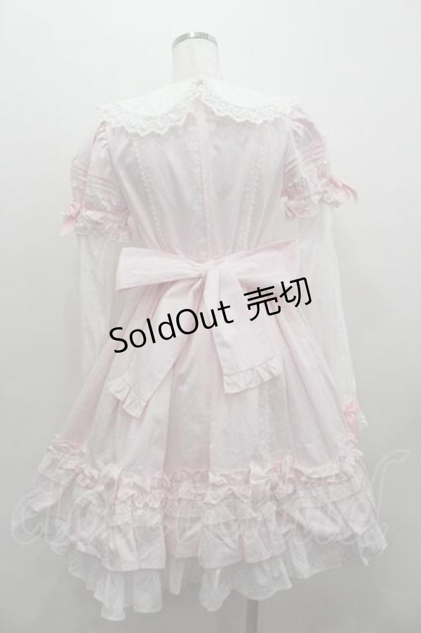 画像4: Angelic Pretty / Dolly Girl付け袖ワンピース  ピンクＸ白 I-26-01-15-038-AP-OP-SA-ZI (4)