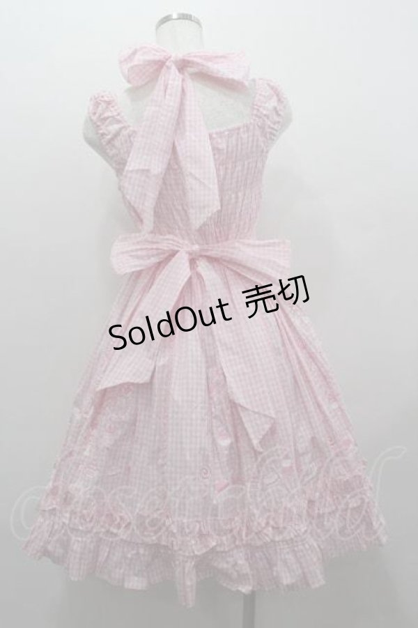 画像3: MAM / ミルキースウィーツシャンデリアジャンパースカート  ピンクＸ白 I-26-01-15-040-LO-OP-SA-ZI (3)