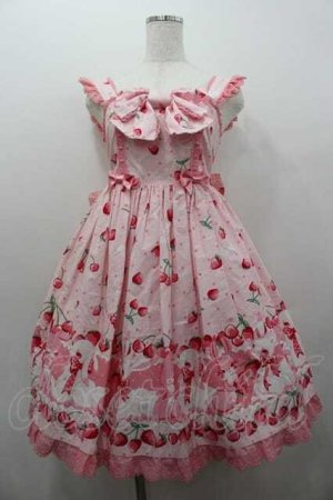 画像: Angelic Pretty / Cherry Berry Bunny胸リボンジャンパースカート  ピンク I-26-01-15-045-AP-OP-SA-ZI
