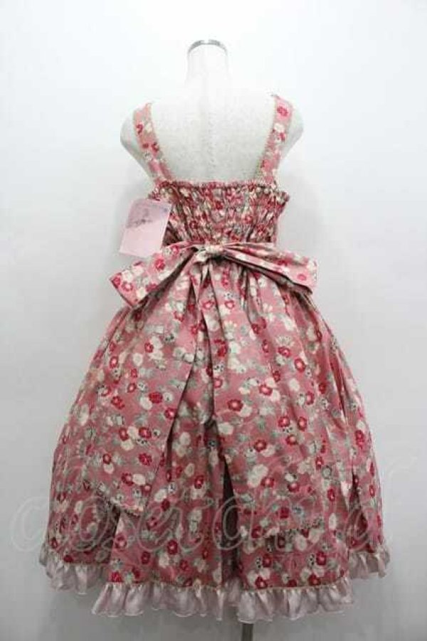 画像4: metamorphose / 【プラスサイズ】和柄ジャンパースカート＆リボンクリップセット（和花総柄） 2 ピンク I-26-01-15-047-ME-OP-SA-ZI (4)