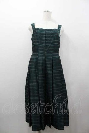 画像: Jane Marple Dans Le Salon / ボーダーノースリーブワンピース  グリーン I-26-01-15-052-JM-OP-SA-ZI