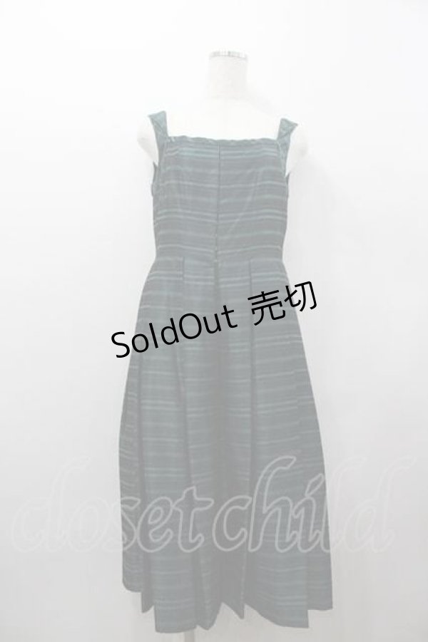 画像1: Jane Marple Dans Le Salon / ボーダーノースリーブワンピース  グリーン I-26-01-15-052-JM-OP-SA-ZI (1)